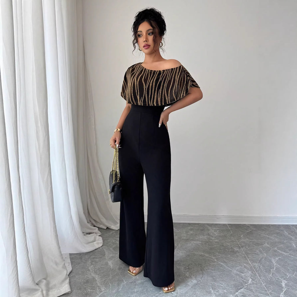 Slanted collar jumpsuit