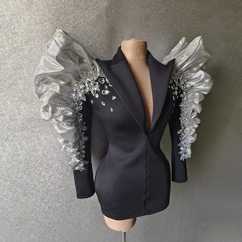 Women's Drop-Shaped Diamond Sequin Business Suit & Dress