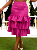 High waisted ruffled skirt