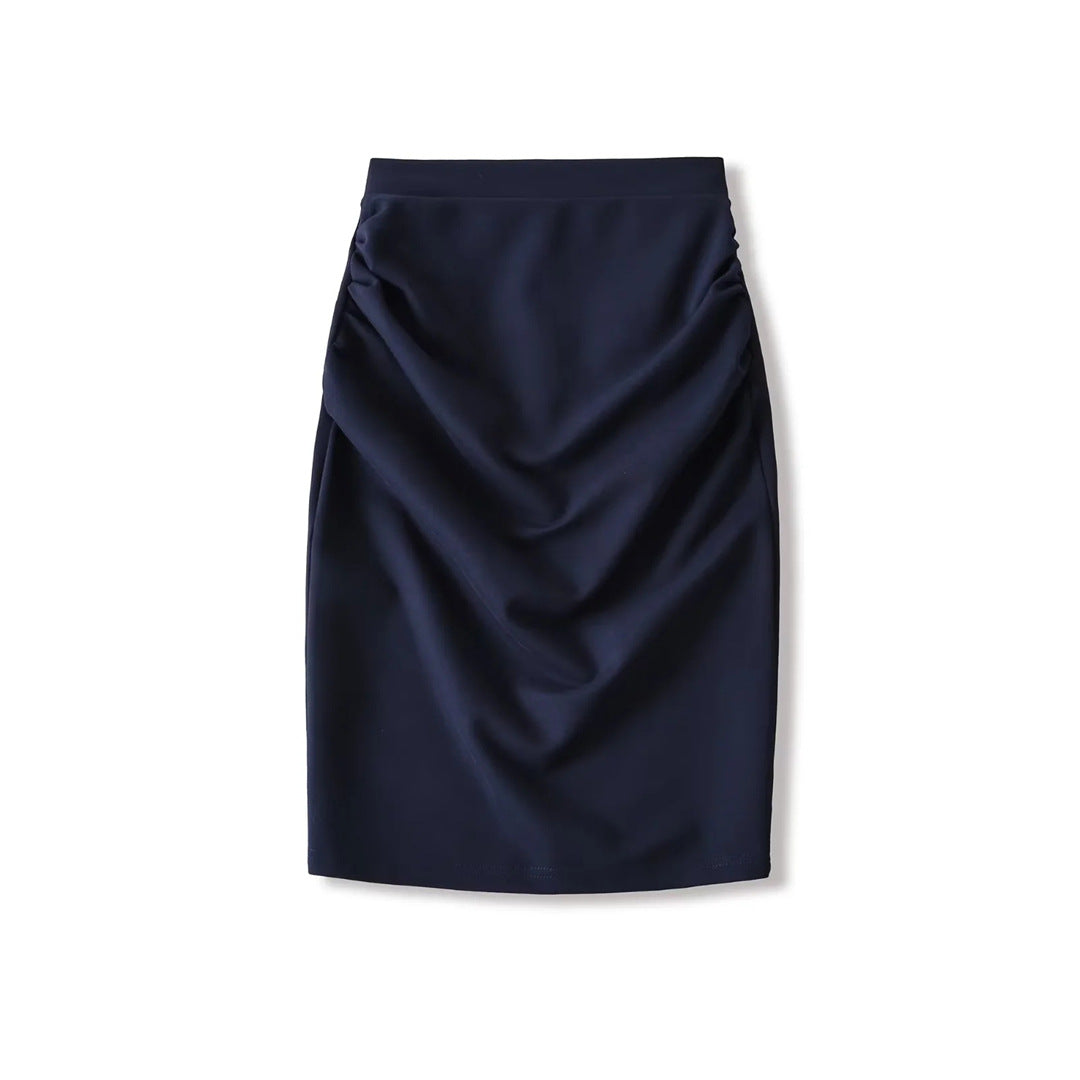 style new women's sexy high-waisted fitted pencil skirt with design beauty, pleated back slit short skirt solid color
