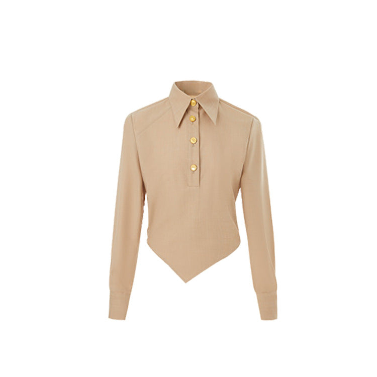 Seasonal Outfit Set, Old Money StyleTR Thick Twill Texture, Asymmetrical Bias-Cut Top Trousers Inner Layer Spring Set