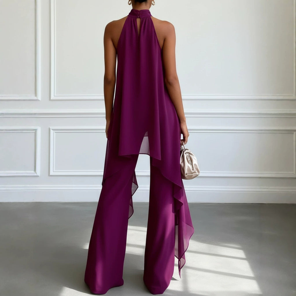 Chic Strapless Sleeveless Chiffon Two-Piece Set for Women