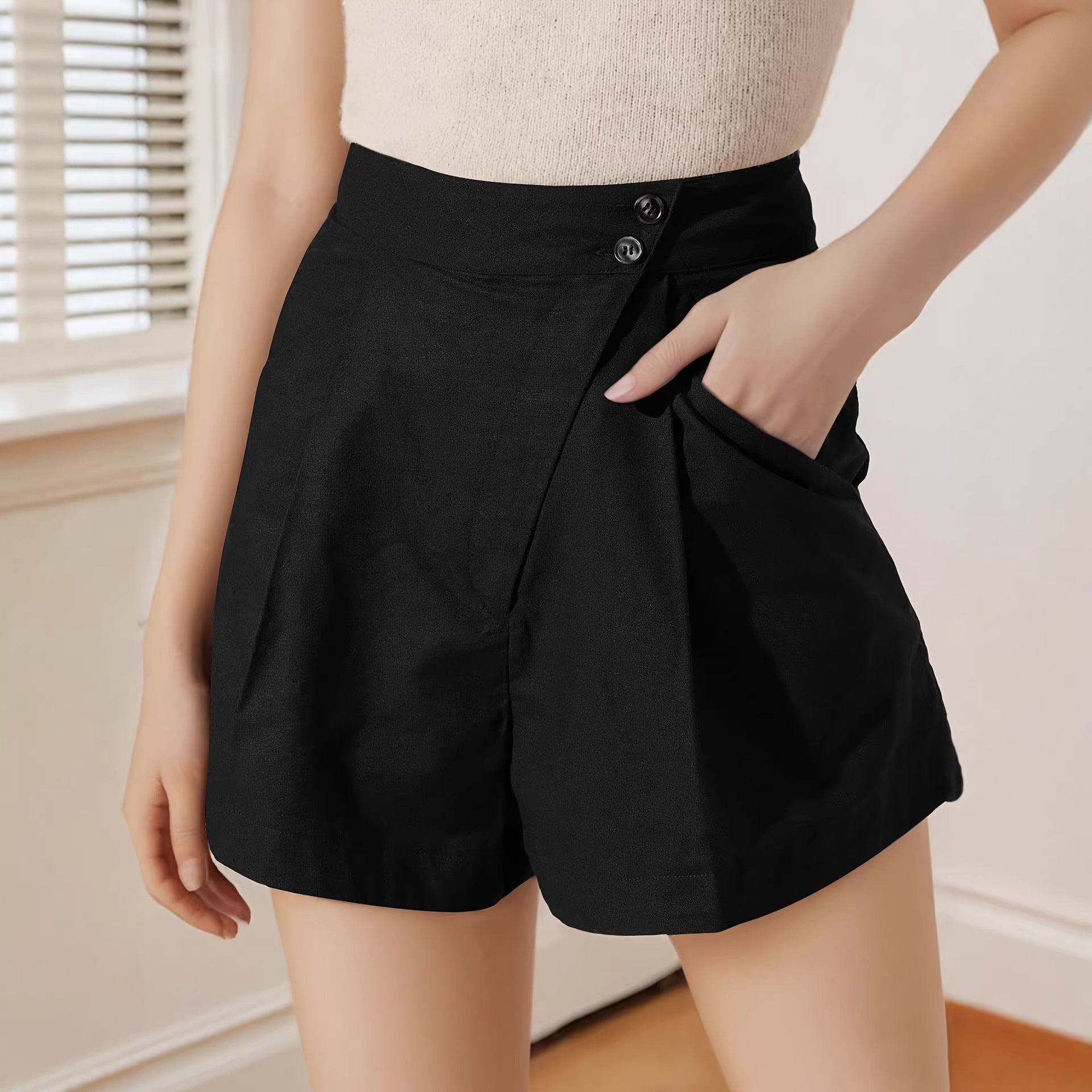 high-waisted shorts