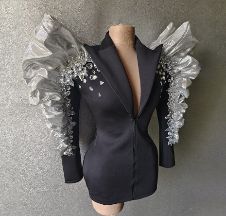 Women's Drop-Shaped Diamond Sequin Business Suit & Dress