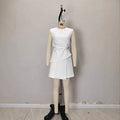 Sleeveless round neck top and skirt two-piece set