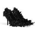 Pointed high heels with full bow inlaid thin heels