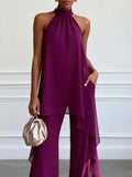 Chic Strapless Sleeveless Chiffon Two-Piece Set for Women