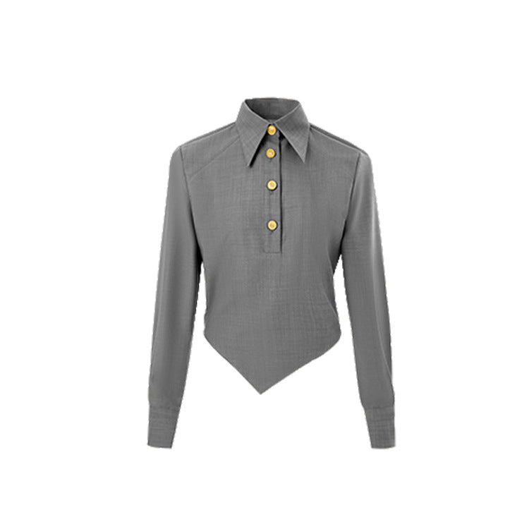 Seasonal Outfit Set, Old Money StyleTR Thick Twill Texture, Asymmetrical Bias-Cut Top Trousers Inner Layer Spring Set