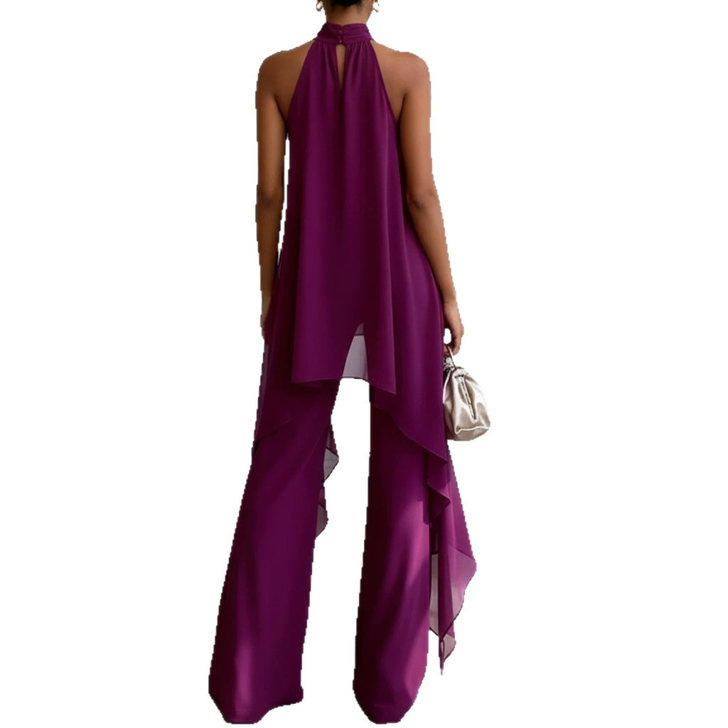 Chic Strapless Sleeveless Chiffon Two-Piece Set for Women