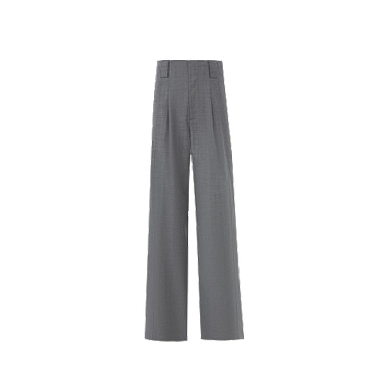 Seasonal Outfit Set, Old Money StyleTR Thick Twill Texture, Asymmetrical Bias-Cut Top Trousers Inner Layer Spring Set