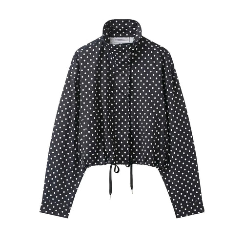 HH Women Elegant Fashion Polka Dot Pink Jacket Single Breasted High