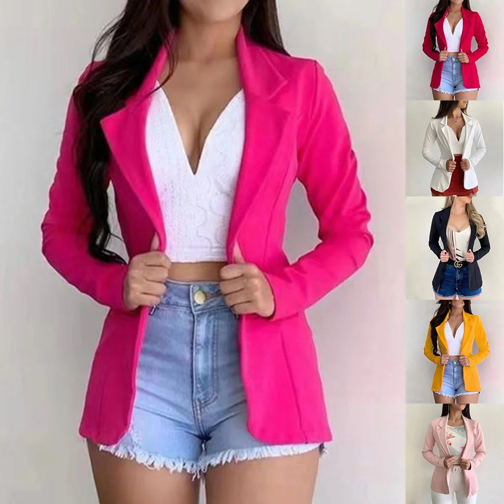 Women's Blazer 2024 Formal Blazer Women's Office Work Set Pocket