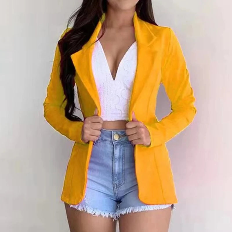 Women's Blazer 2024 Formal Blazer Women's Office Work Set Pocket