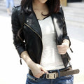 Slim-Fit Cropped Vegan Leather Jacket